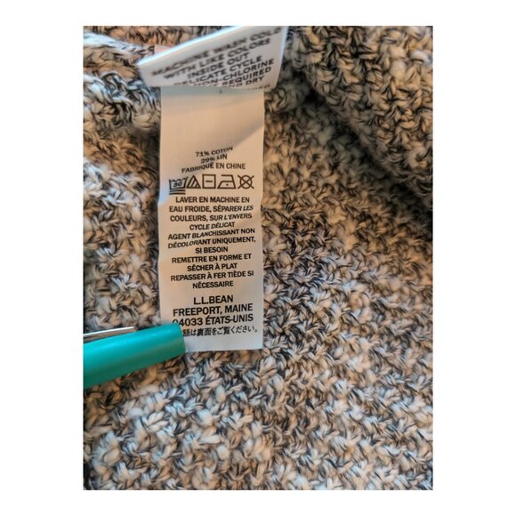 L.L. Bean Signature Cotton/Linen Ragg Sweater, Women's Large, Gray Black - Picture 11 of 11